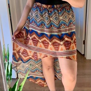 Flowy Tribal Print Skirt